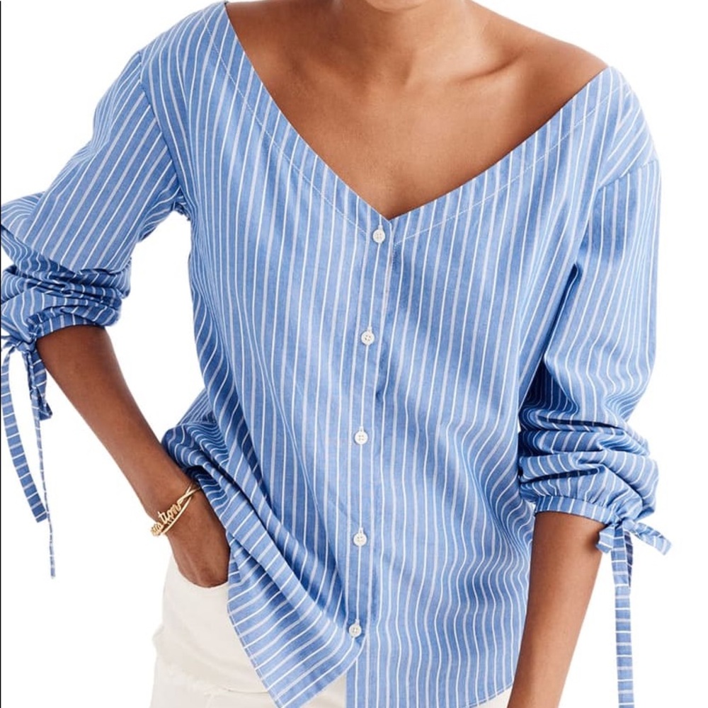 Madewell Morningview Tie Sleeve Blouse